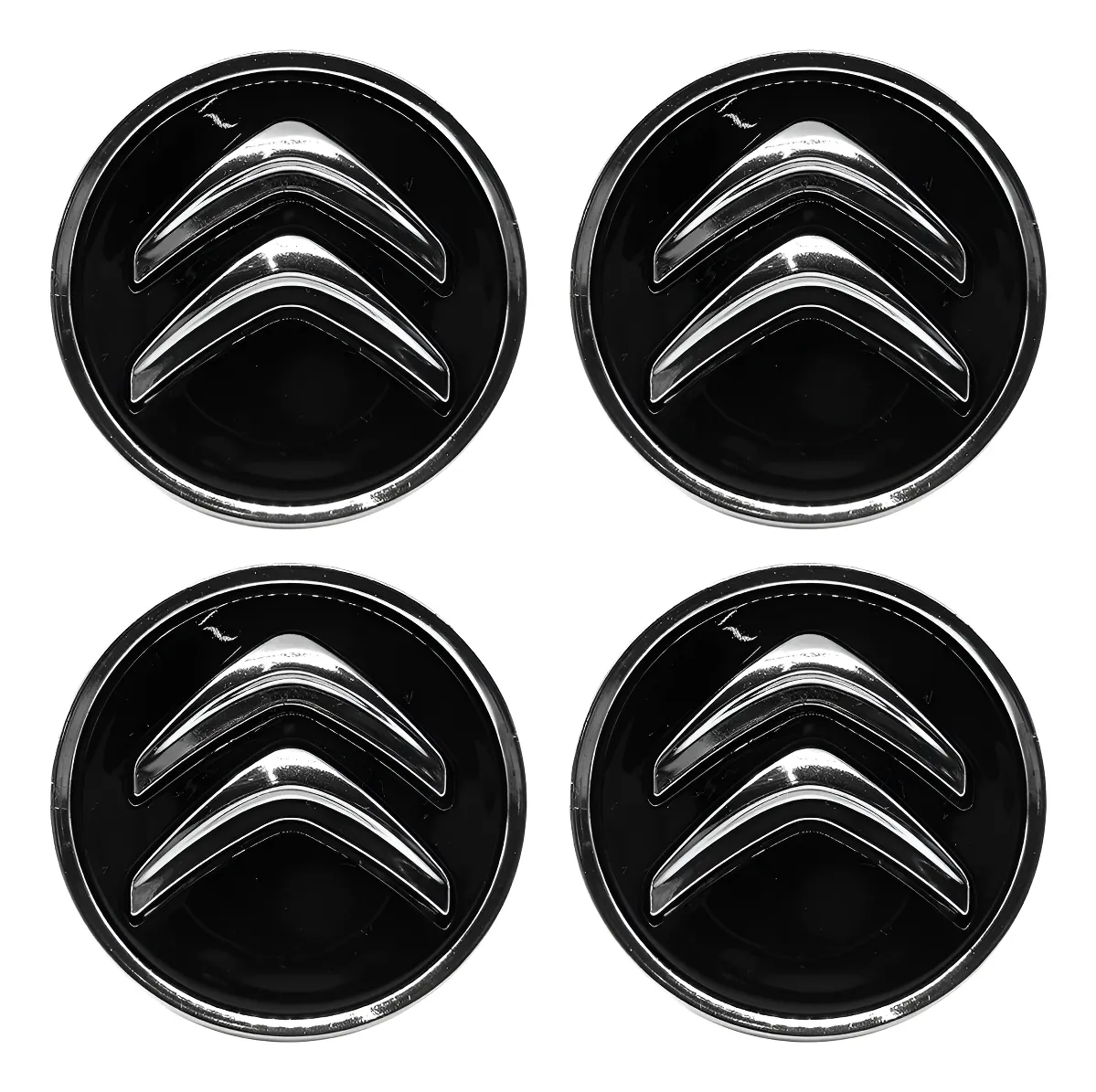 Kit de tapacubos para rueda Citroën 58mm C3 C4 C5 Ds3 Ds4 Negro
