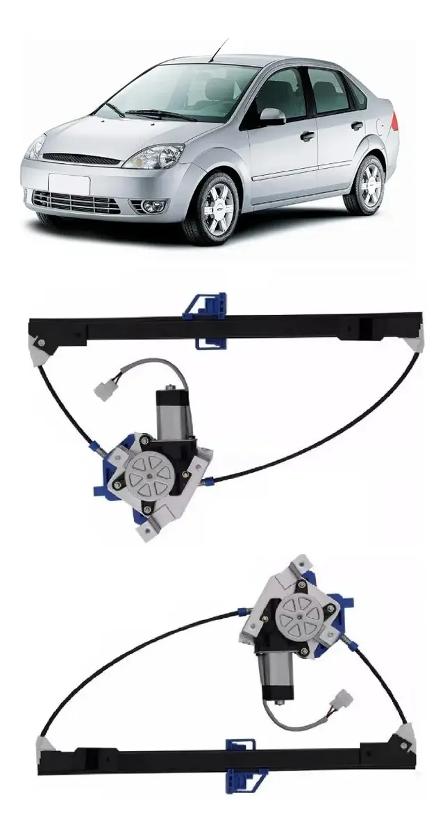 Par de mecanismos de elevalunas eléctricos traseros para Fiesta Hatchback (con motores)