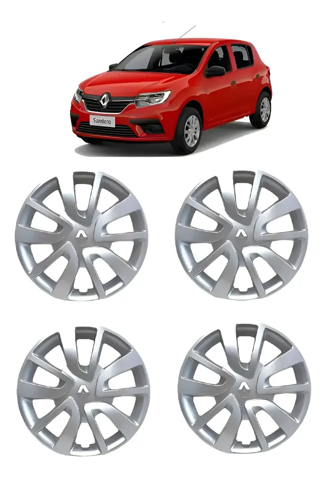 Juego de Tazas de Rueda Renault Original Aro 15" – Sandero y Logan (4 Unidades)