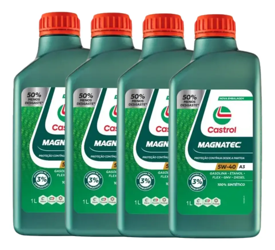 Kit de 4 litros de aceite sintético para motor Castrol Magnatec 5w40