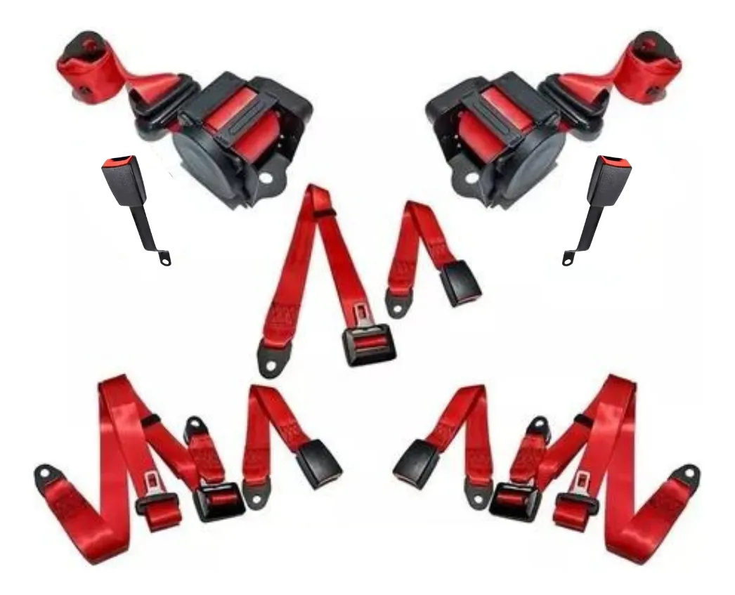 Cinturón de seguridad Gol G2 G3 2 puertas Rojo Completo - Gt