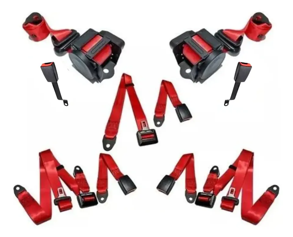 Cinturón de seguridad Gol G2 G3 2 puertas Rojo Completo - Gt