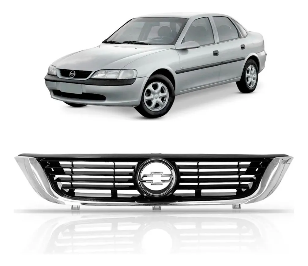 Rejilla Delantera Vectra Con Moldura 97 98 99 00 + Emblema Cromado