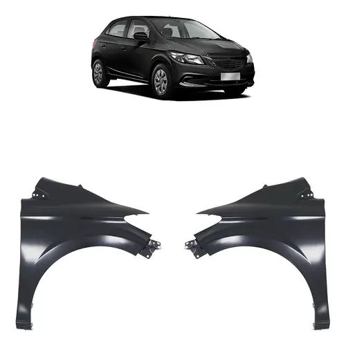 Par Guardabarros Delantero Onix Joy 2013 2014 A 2021 Liso Negro
