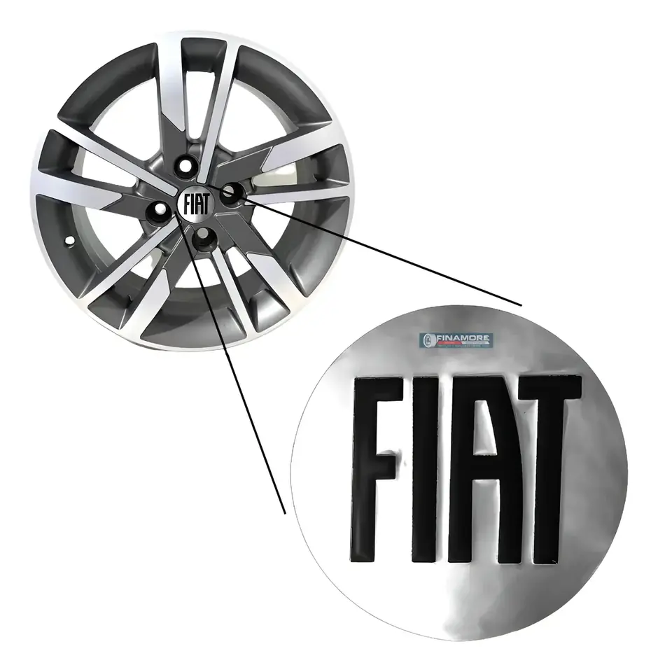 Juego de 4 tapacubos centrales cromados para Fiat New Strada/Pulse