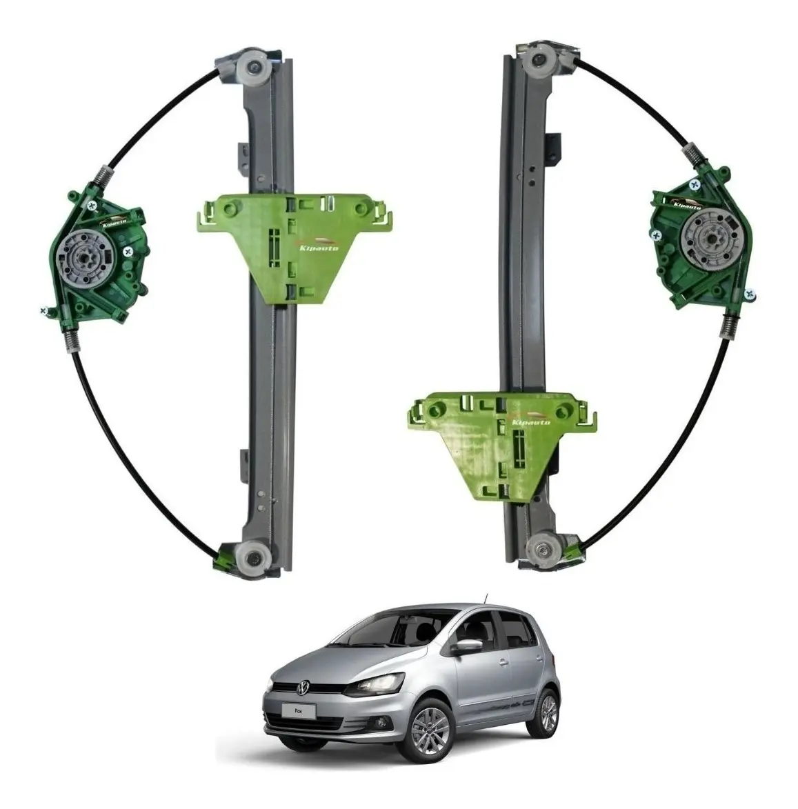 Par de reguladores eléctricos para ventanas traseras Fox 2003-2016, para motor original.
