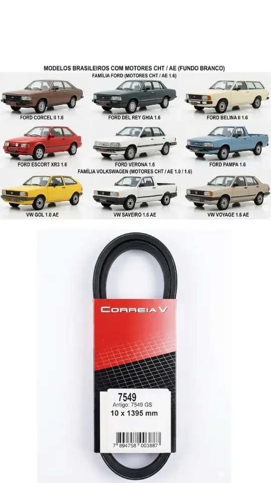 Correa en V Gates 7549 (Antigo: 7549GS) - Línea Automotriz