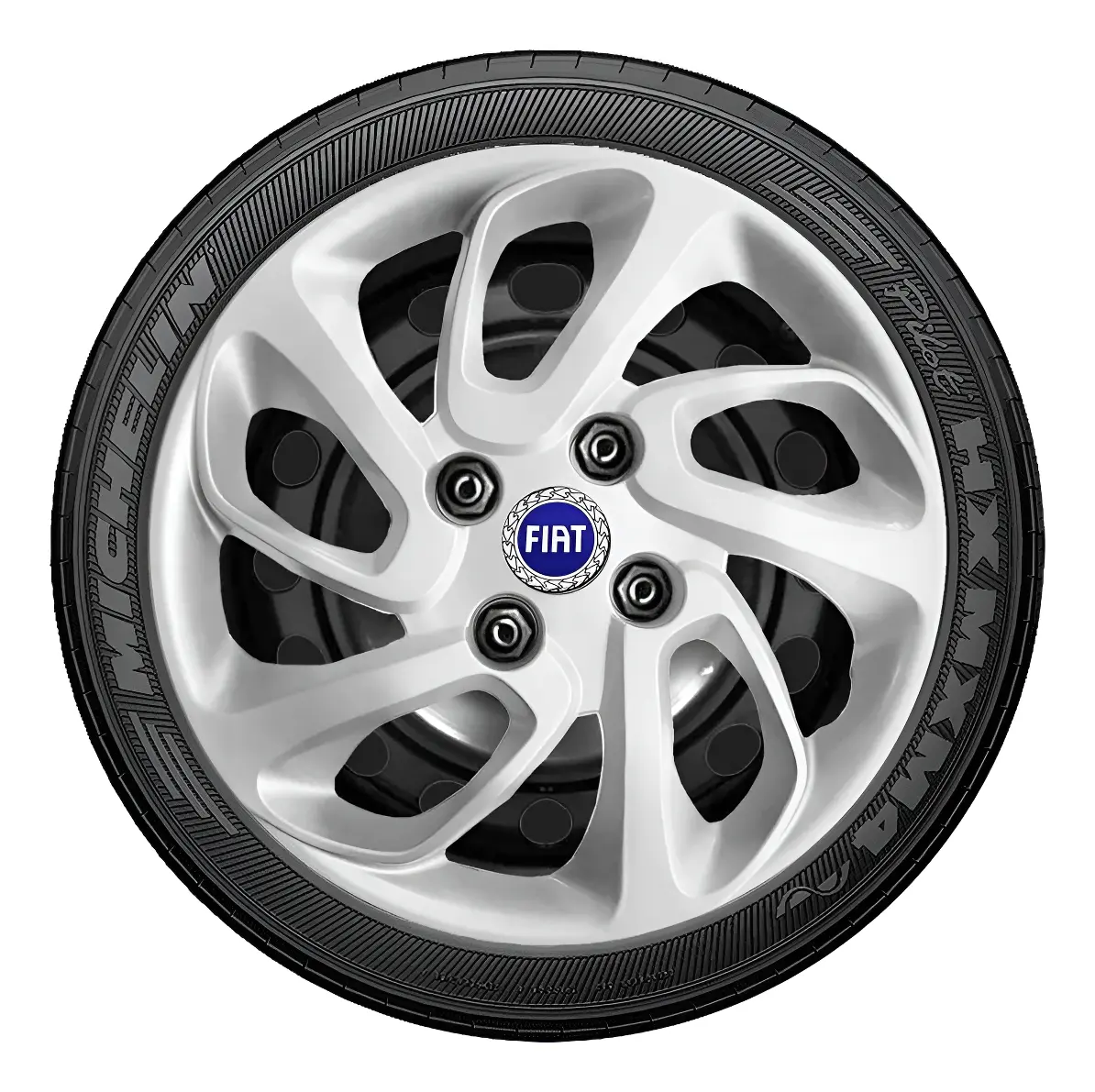 Juego de 4 Tazas de Rueda para Fiat Uno Attractive 2019-2020 – Aro 14 Color Plata