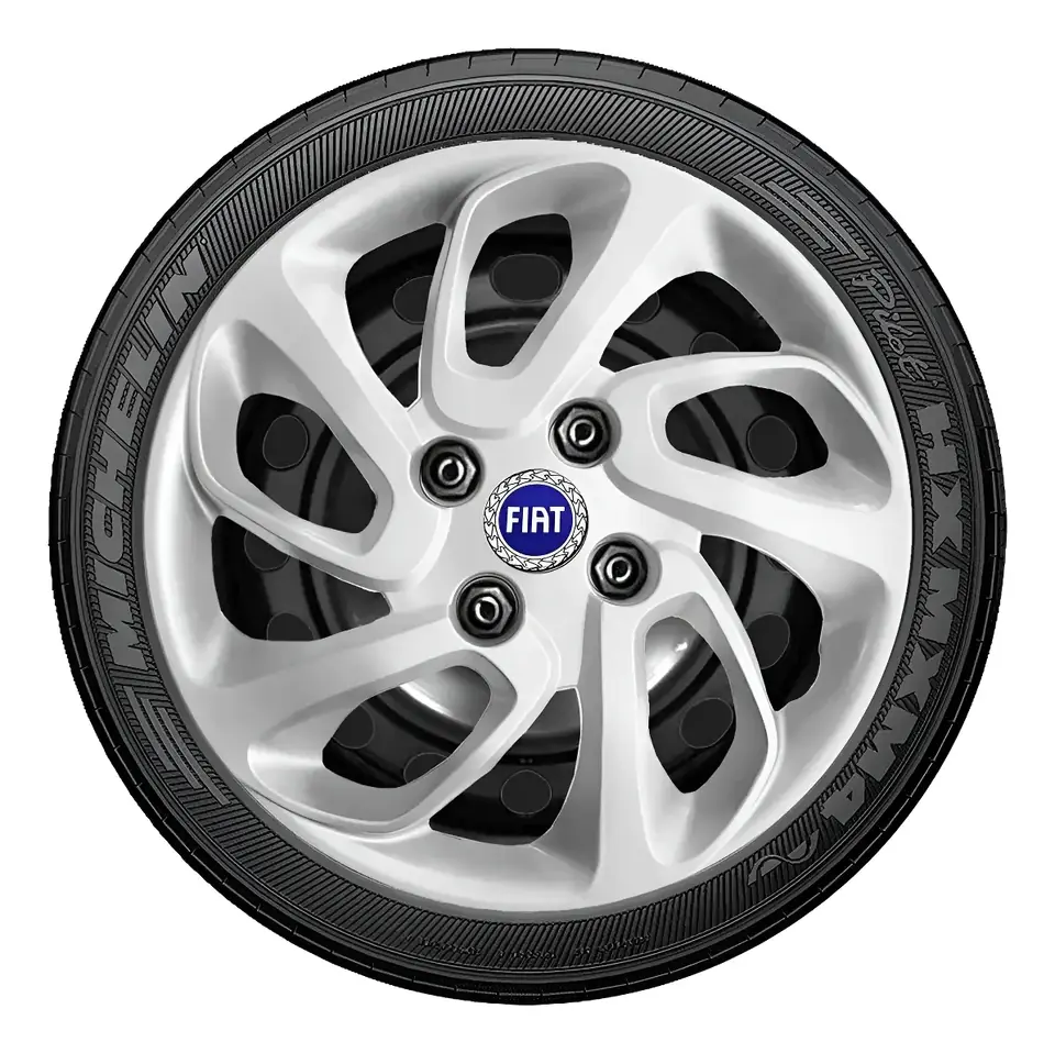 Juego de 4 Tazas de Rueda para Fiat Uno Attractive 2019-2020 – Aro 14 Color Plata