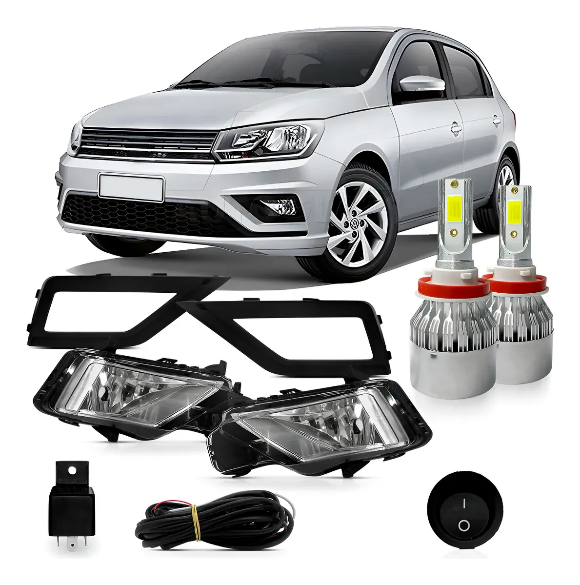 Kit Farol Milha Neblina Gol Voyage G8 2018 19 20 21 22 2023