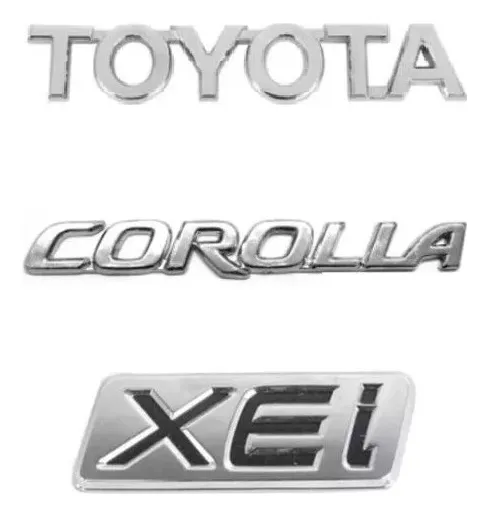 Emblemas Toyota Corolla Xei Para Tapa Trasera Kit 3 Piezas