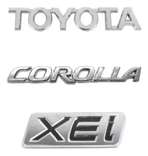 Emblemas Toyota Corolla Xei Para Tapa Trasera Kit 3 Piezas