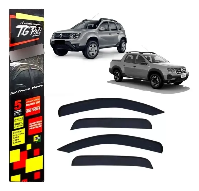 Deflector de Lluvia / Goteros Fumé TGPoli para Renault Duster y Duster Oroch 2015 a 2026