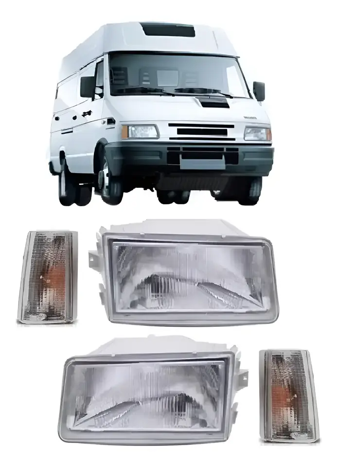 Faro delantero para Daily de 1995 a 2007 con intermitente y LED, cristal, máscara cromada