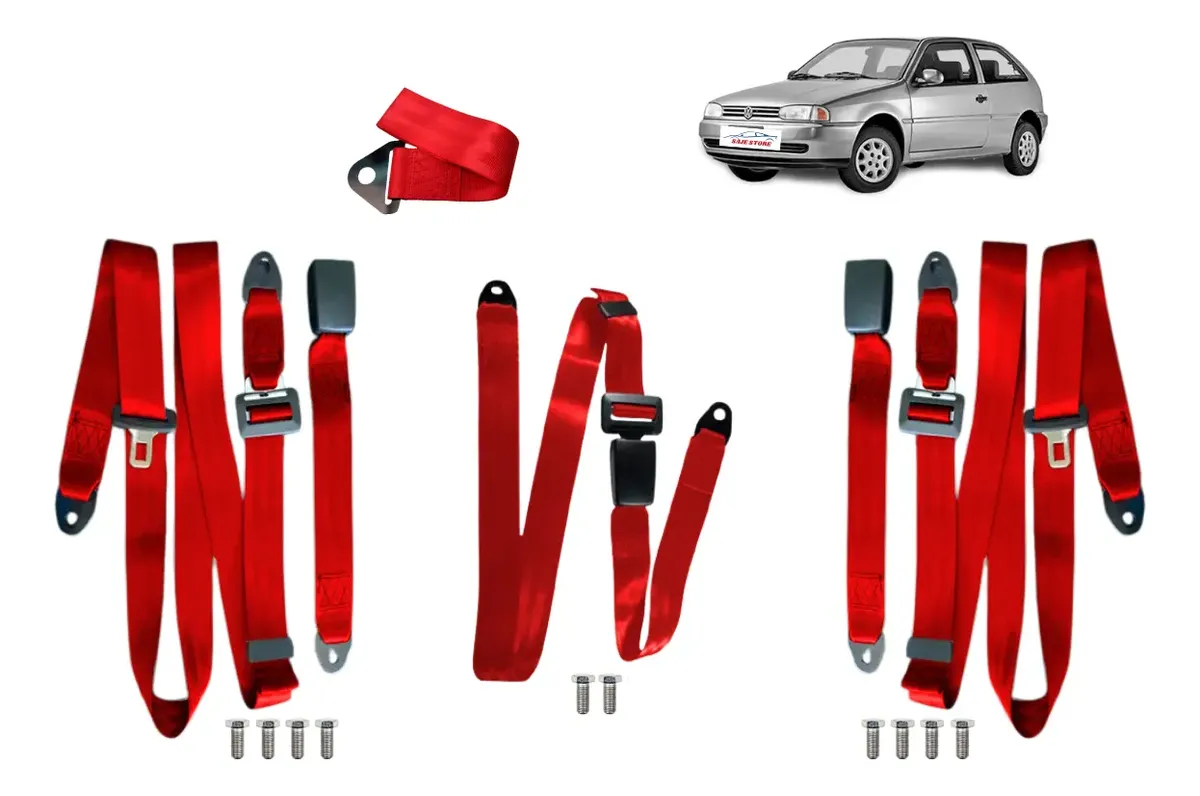 Kit Cinturones de Seguridad Traseros 3 Puntos para Volkswagen Gol G2, G3 y G4