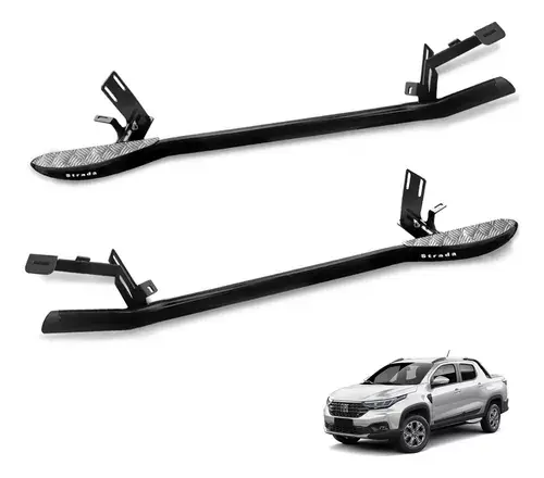 Caballete Lateral Strada 2023 2024 2025 Placa Tubular Negra