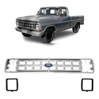 Rejilla del radiador + emblema para Ford F1000 F4000 Plata 85 a 92
