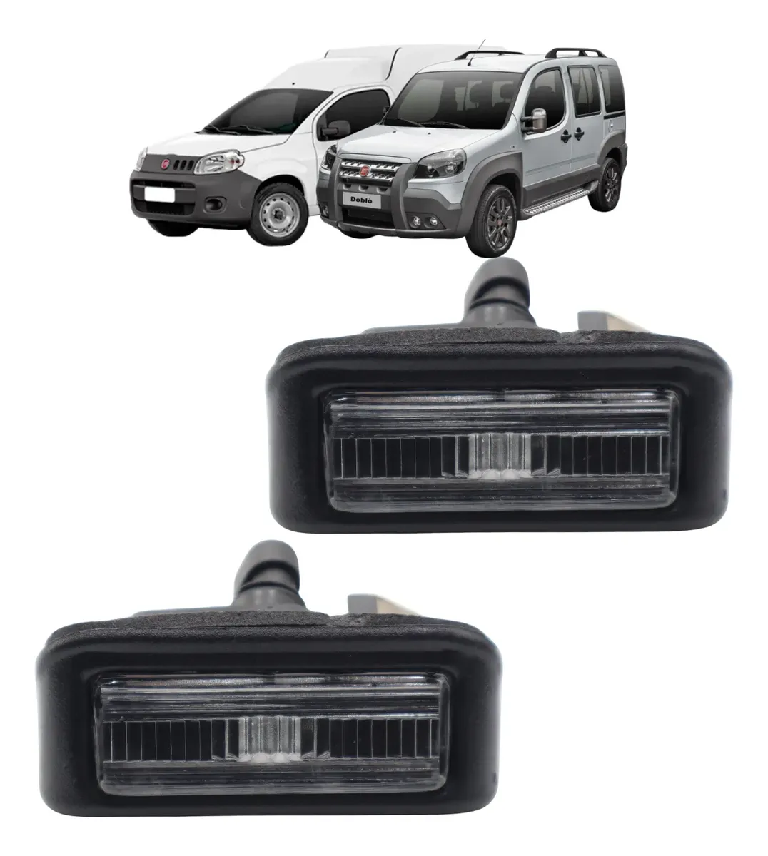 Par de luces de matrícula con portalámparas para Fiorino 2013–2017
