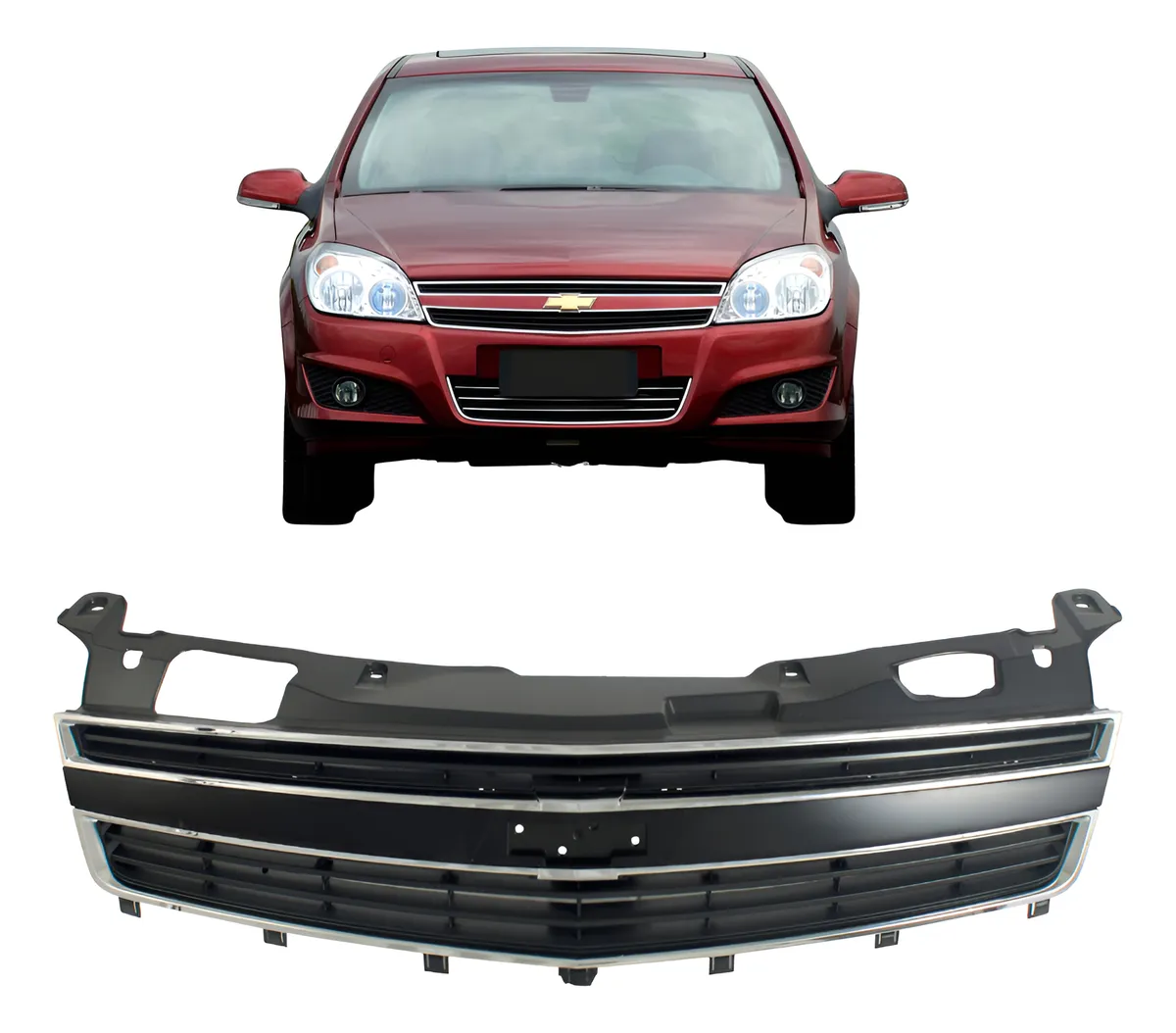 Rejilla delantera Vectra 2009 2010 2011 y 2012, moldura cromada negra