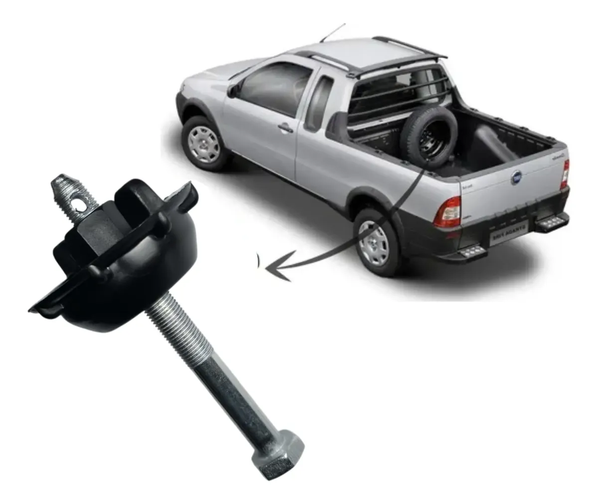 Kit de tornillos y tuercas de repuesto para camioneta Fiat Strada con orificio