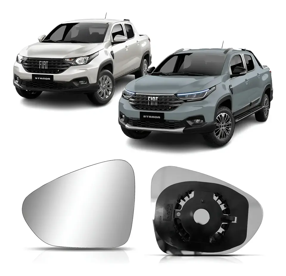 Lente de espejo retrovisor convexo para Strada 2020 a 2025 + Base