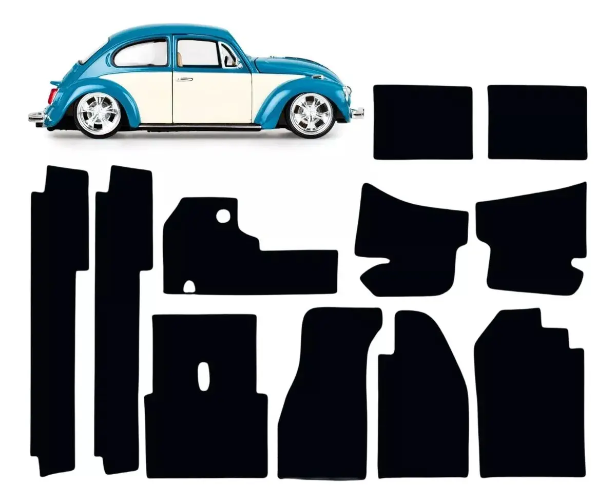 Kit de revestimiento de suelo de moqueta negra para Beetle – 11 piezas 60/96