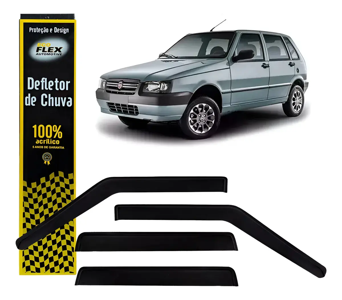 Deflectores de lluvia para Fiat Uno Fire (todos los modelos de 4 puertas)