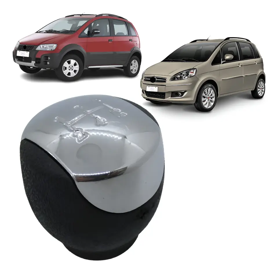 Pomo De Bola De La Palanca De Cambios Fiat Idea 2006-2016 Cromado - Plata