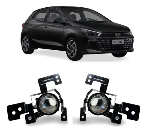 Par de Faros Antiniebla para Hyundai HB20 / HB20S 2023 2024 2025 – Cristal