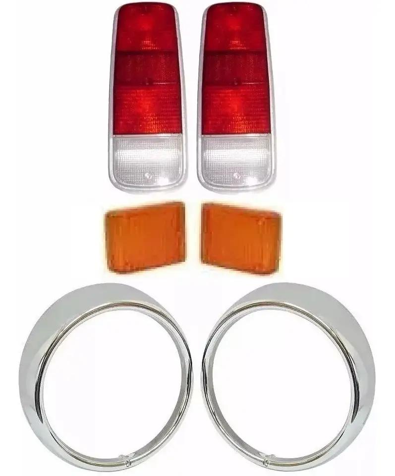 Pareja de lentes ámbar para intermitentes y aro de faro tipo Kombi