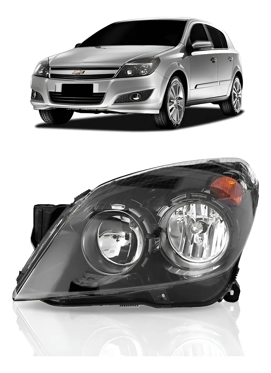 Farol Chevrolet Vectra / GT / GTX (2009–2012) Máscara Negra – 1ª Línea
