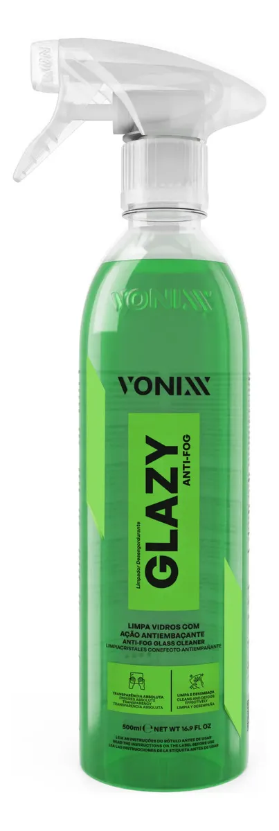 Glazy Anti-Fog Vonixx 500 ml – Limpiavidrios y Antiempañante para Cristales