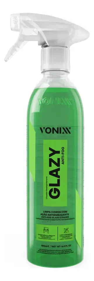 Glazy Anti-Fog Vonixx 500 ml – Limpiavidrios y Antiempañante para Cristales