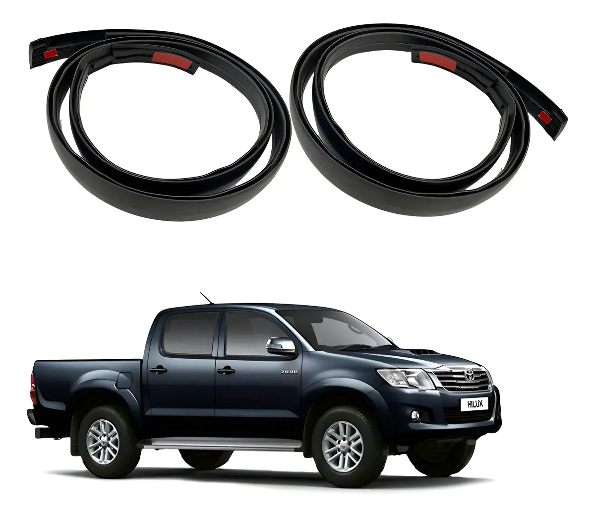 Par de tiras de goma para moldura de techo para Toyota Hilux 2006–2015