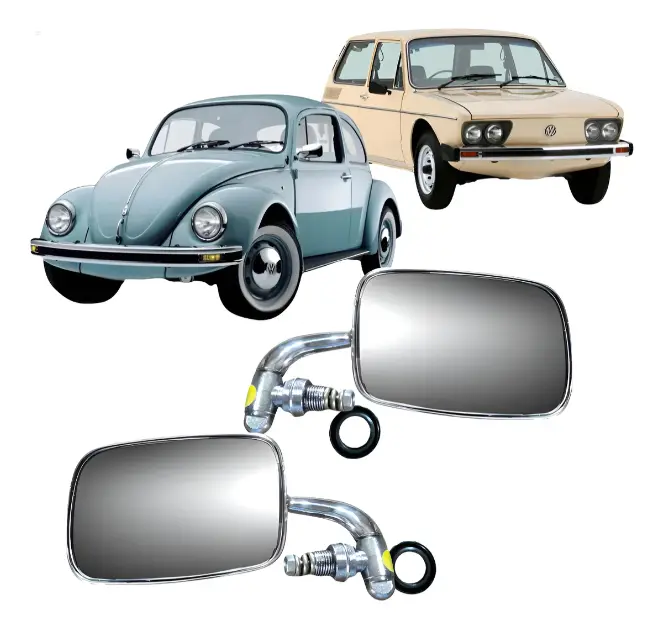 Par de espejos retrovisores cromados para VW Beetle/Brasilia de 1956 a 1996.