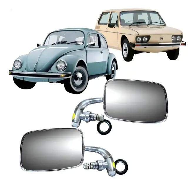 Par de espejos retrovisores cromados para VW Beetle/Brasilia de 1956 a 1996.