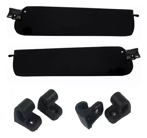 Kit Par Visera Solar Ford F-1000 Hasta 1992 Negro + Soporte