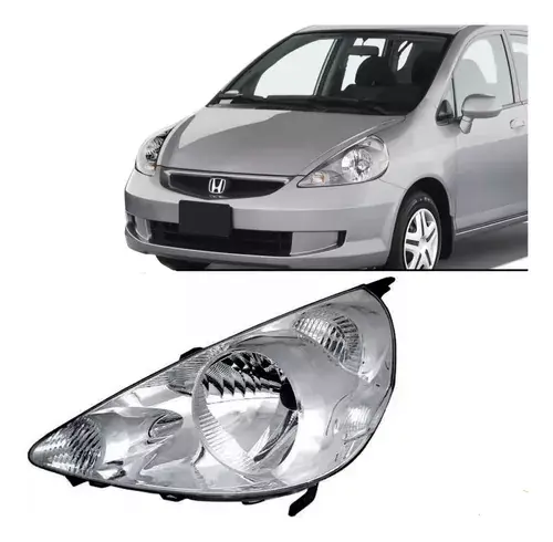 Faro delantero cromado Honda Fit 2003 2004 2005 2006 2007 izquierdo