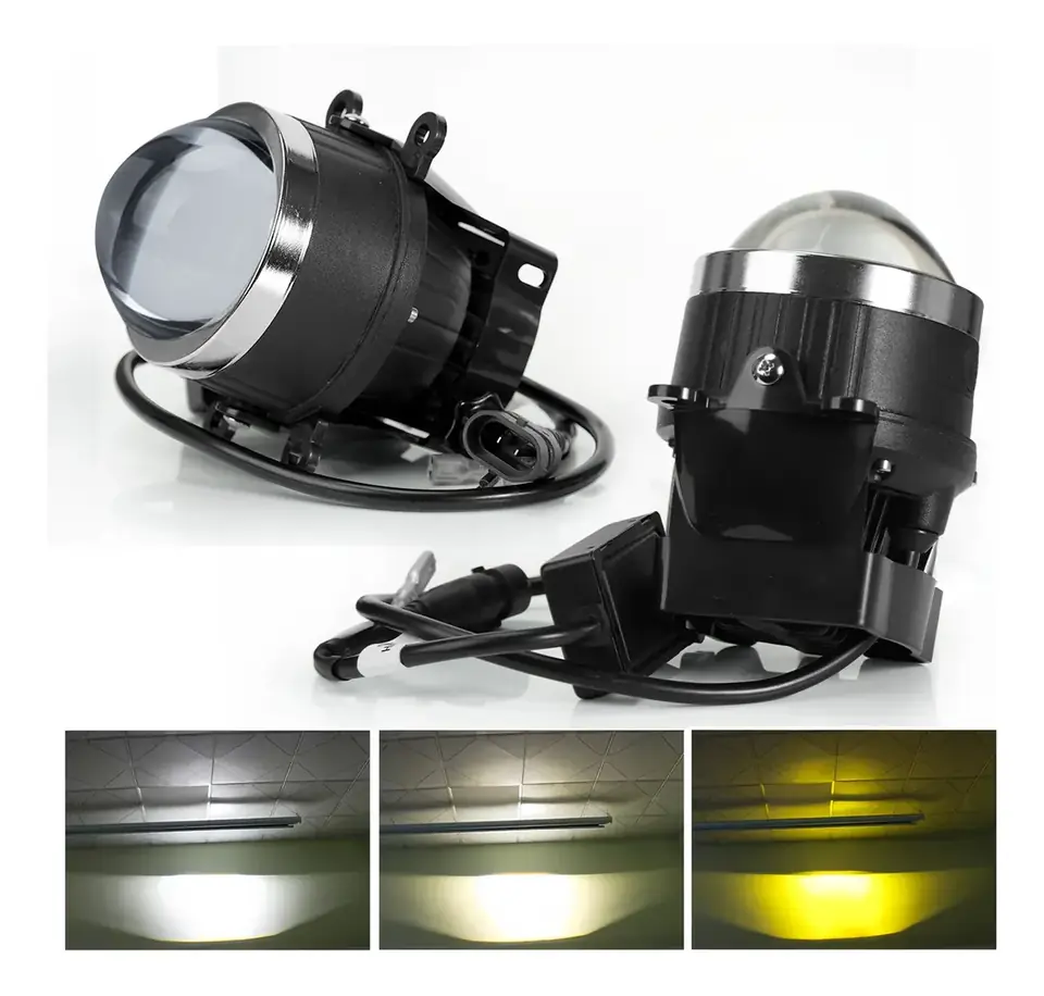Kit Faros Proyector LED Auxiliares 3" Universales – 3 Colores, 7.000 Lúmenes, IP67 (Par)