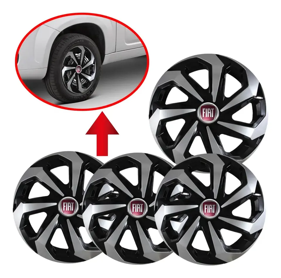 Juego 4 Tazas Rodado 13 Spider Argo Fiat Mobi Uno Siena Paliode