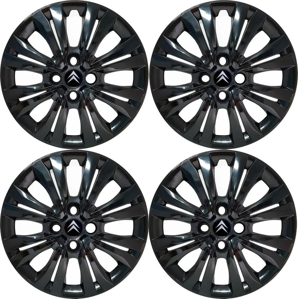 Tapacubos Llanta 15 Citroen C3 2023 2024 2025 Negro Brillo G246pbj