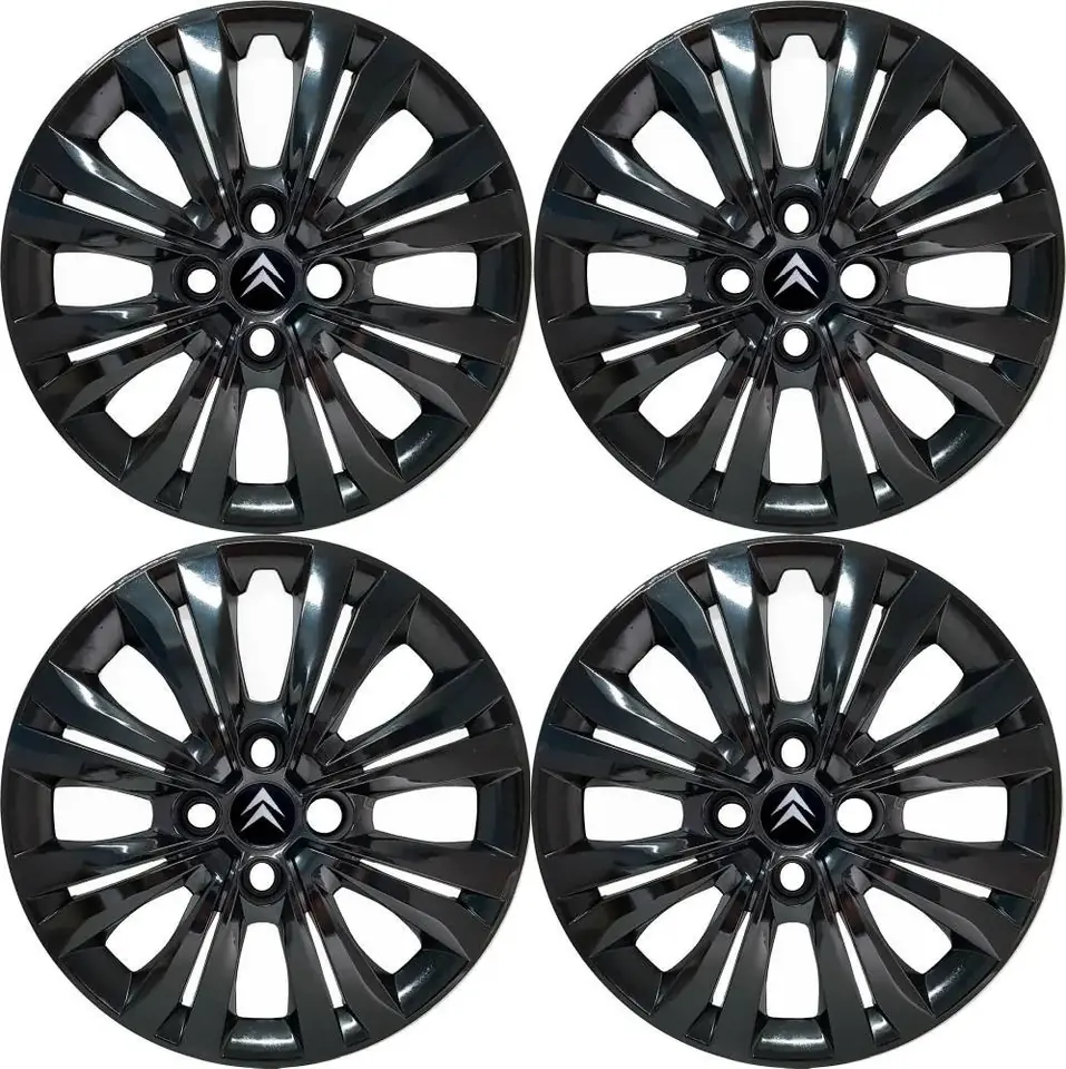 Tapacubos Llanta 15 Citroen C3 2023 2024 2025 Negro Brillo G246pbj