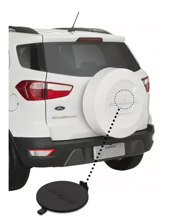Tapa final. Plástico para funda de rueda de repuesto Ebony Ecosport negra