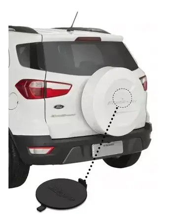Tapa final. Plástico para funda de rueda de repuesto Ebony Ecosport negra