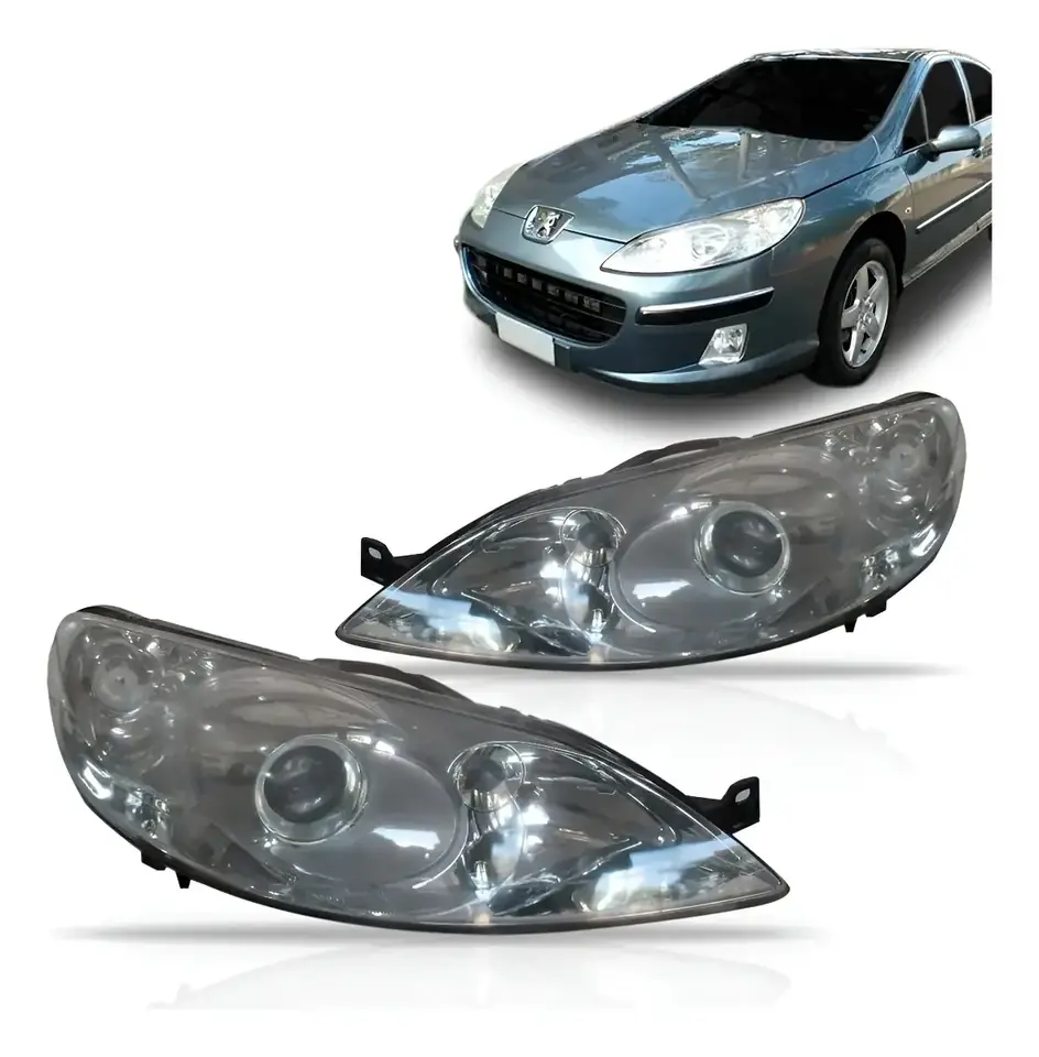 Farol Delantero Peugeot 407 (2006 a 2010) – Regulación Manual, Doble Foco