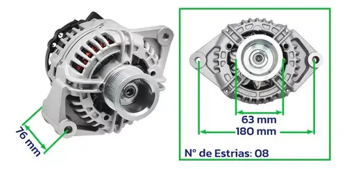 Alternador 90a 12v Polea 8pk Compatible Con Ford Cargo