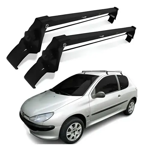Barras de Techo Portaequipaje Negro para Peugeot 206 y 207 (2 Puertas)