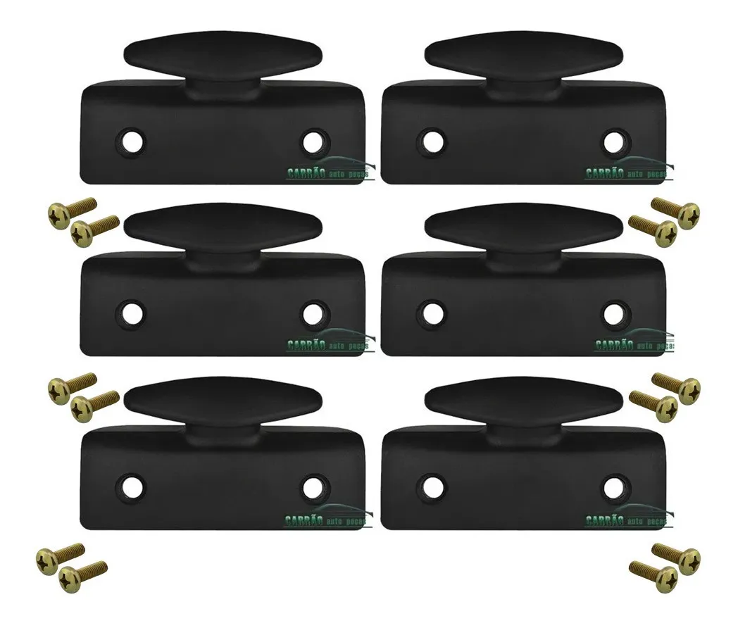 Kit de 6 ganchos para caja de camioneta Saveiro G3 y G4 con tornillos