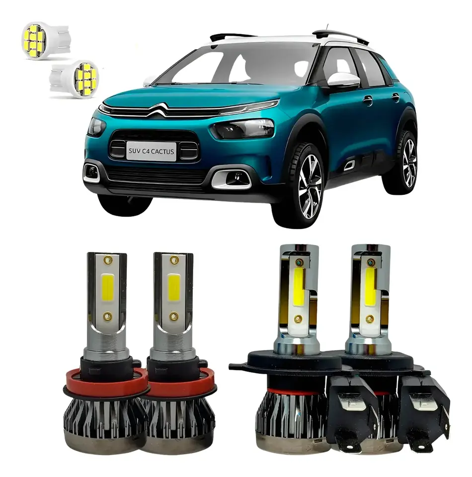 Kit de luces antiniebla LED Ultra Nano de haz alto/bajo para Citroën C4 Cactus 6500k H4 H16 blanco