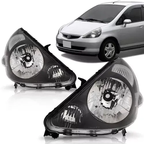 Honda Fit Faro 03 2004 2005 2006 2007 Par Máscara Negra